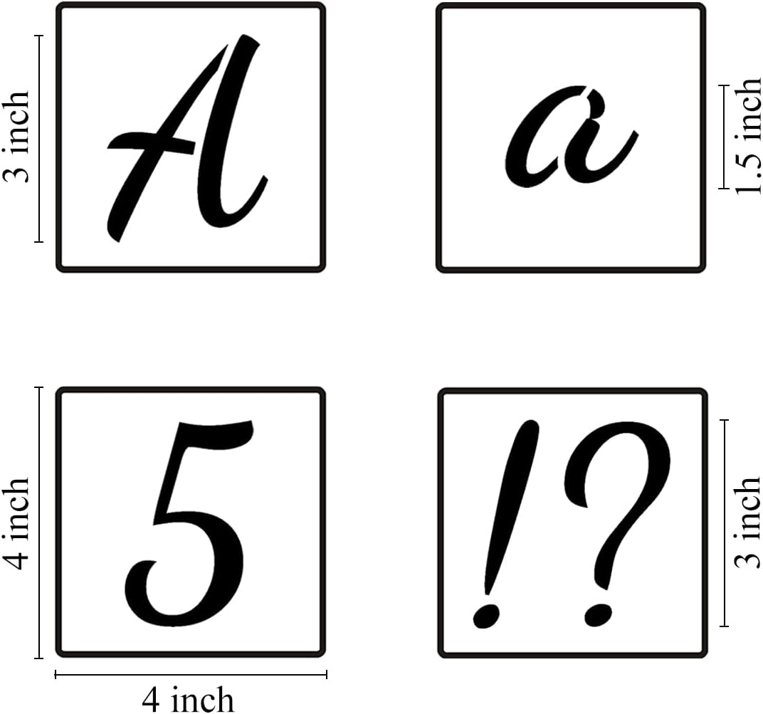 6 Inch Alphabet Letter Stencils for Painting - 70 Pack Letters and Numbers Stencil Templates with Signs for Painting on Wood, Reusable Number and Letter Stencils for Chalkboard Wood Signs & Wall Art