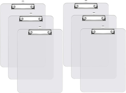 Rimilak Plastic Clipboards with Low Profile Metal Clip, Translucent Board, 12.5 x 9 In Letter Size, Office Supply, Back to School, Pink