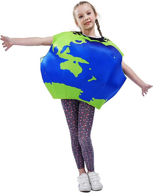 PGOND Earth Globe Costume, Kids Planet Dress Up Outfit, Blue and Green