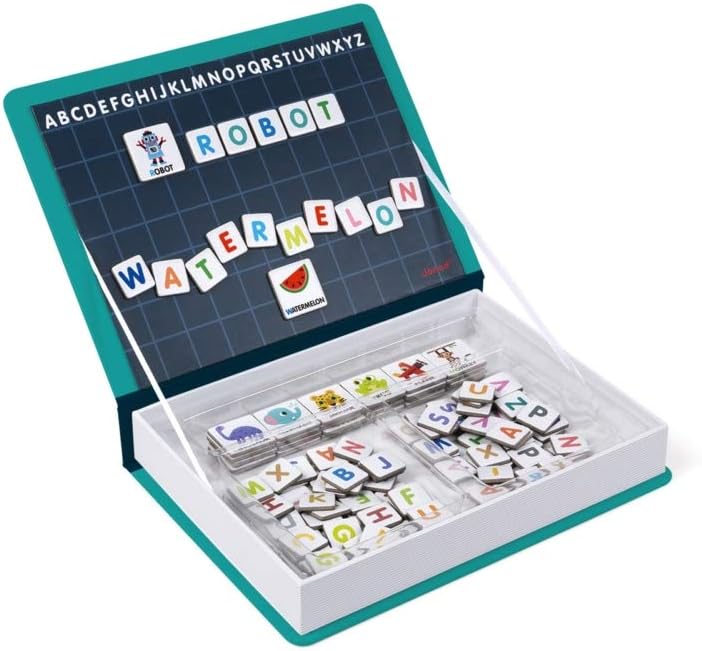 Juratoys Janod MagnetiBook 143 pc Magnetic Educational Alphabet Game - Ages 3+ - J02712