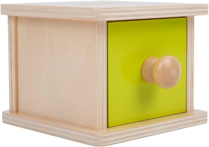 Adena Montessori Coin Box -Natural Wood Double-Sided Object Permanence Box Toy for 1-Year-Old Babies, Wooden Montessori Developmental Toy for 6-12 Month, Early Learning Gift