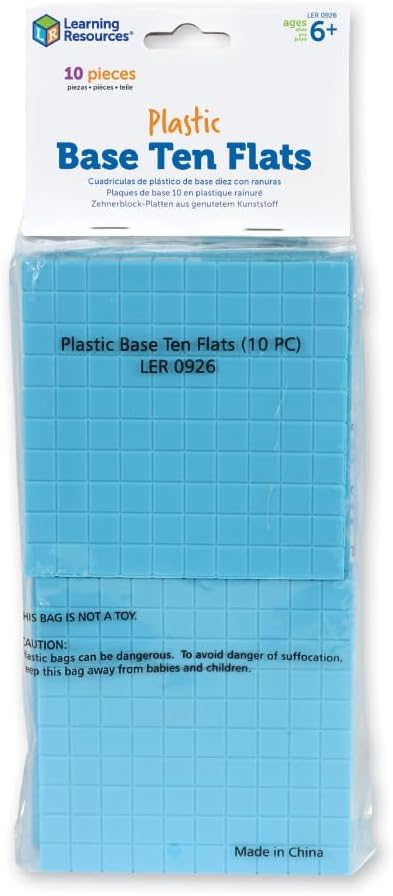 Learning Resources Base Ten Blocks Smart Pack - 121 Pieces, Ages 6+, Grades 1+, Math First Grade Games, School Supplies