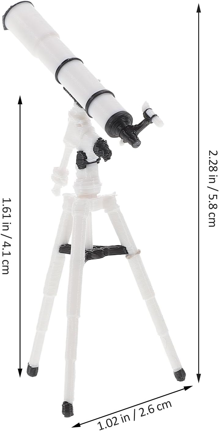 Totority Dollhouse Miniature Telescope 1:12 Scale, Realistic Plastic Telescope Model for Kids, Desktop Decor, Dollhouse Accessories, Beige, 2.28 X 1.61 X 1.02 Inches