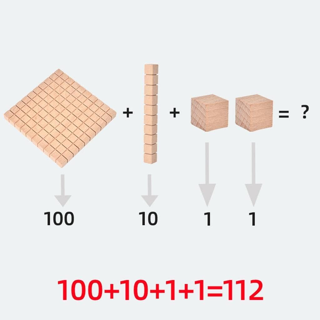 Gazechimp Montessori DIY Wooden Base Ten Blocks Math Manipulative Early Math Learning, Package B