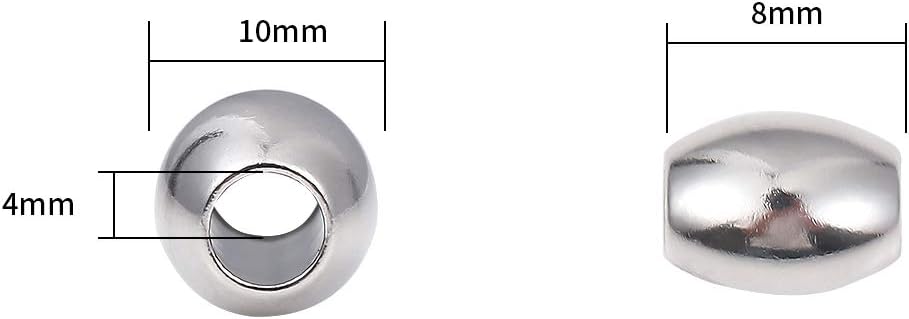 BEADIA Stainless Steel Spacer Beads 3x2.5mm Round Loose Charm Caps Beads for DIY Jewelry Making 100pcs with 1mm Hole