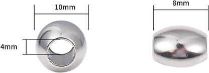 BEADIA Stainless Steel Spacer Beads 3x2.5mm Round Loose Charm Caps Beads for DIY Jewelry Making 100pcs with 1mm Hole