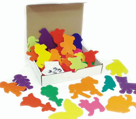 S&S Worldwide Color Splash Fuse Bead Pegboard Assortment, 3 each of 12 Fun Shapes, Sizes Range From 2-1/2" - 6-1/2", For All Ages - Kids & Adults, Designs for Boys & Girls. Pack of 36