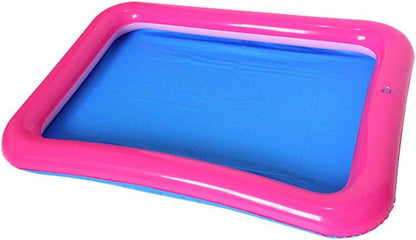 Topwon Inflatable Sand Tray for Kids - Portable Sand Box with Molds - Random Color (Random Color, 23x17)