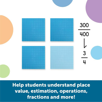 Learning Resources Plastic Base Ten Starter Set - 1st Grade Math Manipulatives for Elementary School Classroom, Learn Place Value, Base 10 Blocks for Math, Kids Counting Blocks and Teacher Supplies