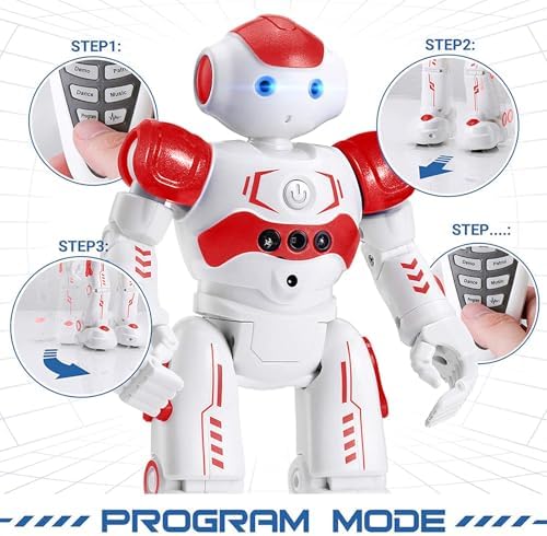KingsDragon RC Robot Toys for Kids, Gesture & Sensing Programmable Remote Control Smart Robot for Age 3 4 5 6 7 8 Year Old Boys Girls Birthday Gift Present