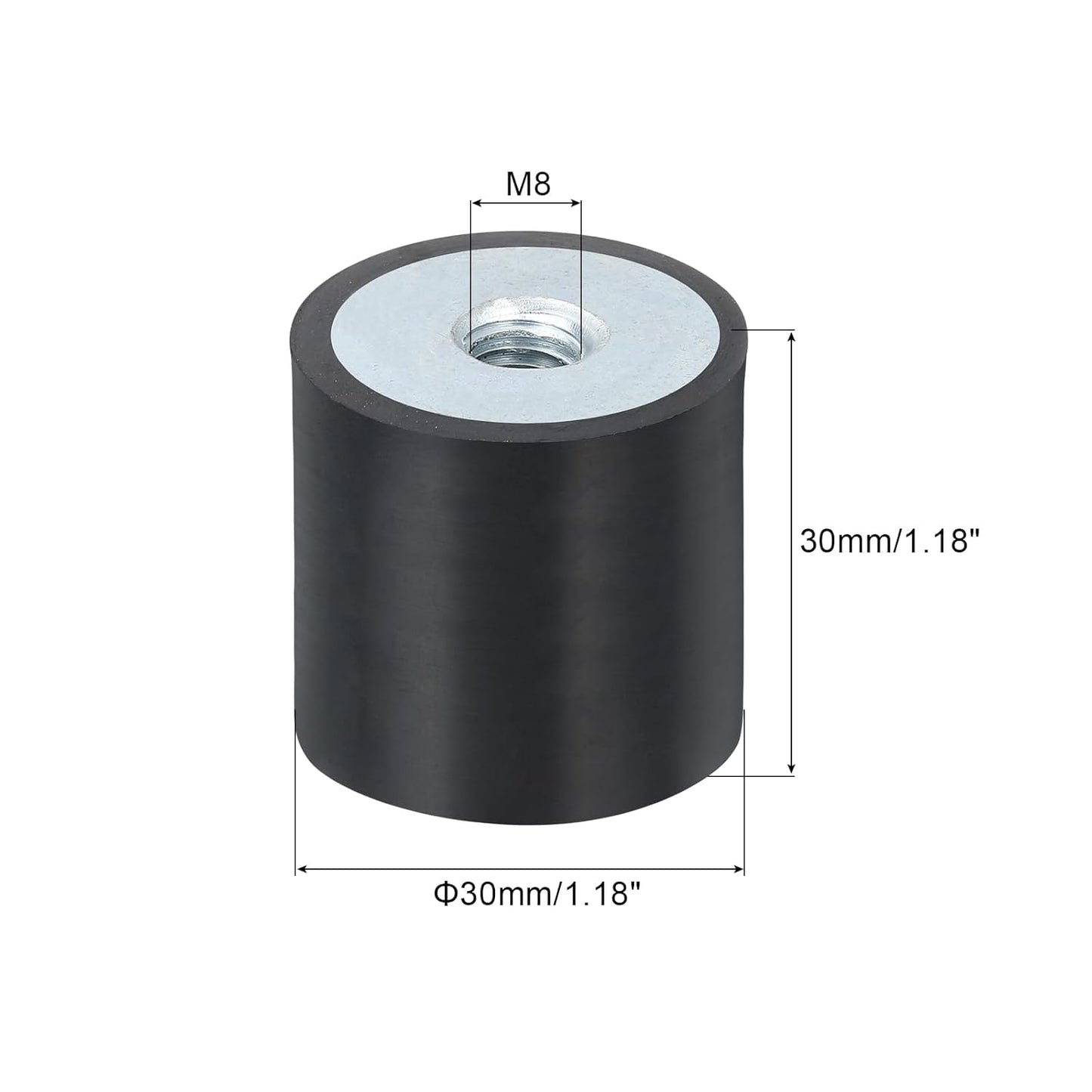 uxcell 4Pcs 20 x 10mm M6 Female Thread Rubber Mounts, Vibration Isolator, Replaces Anti Vibration Pads Flat Silent Block Base Block