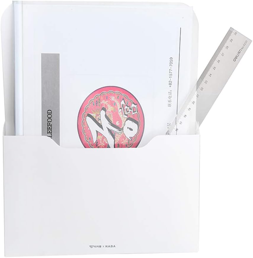 Magnetic File Holder - Magnetic Paper Holder, Pocket Organizer Office Supplies Storage Mail Organizer for Notebooks,Planners,Letter (Black)