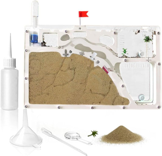 ELNMLHT Ant Farm Castle, Ant Farms with Yellow Sand and Tool Kit, Ant Colony Observation Kit, Ant Viewing Habitat Science Kit, Educational & Learning Science Kit for Kids, Adults, Student (Ant Farm B)