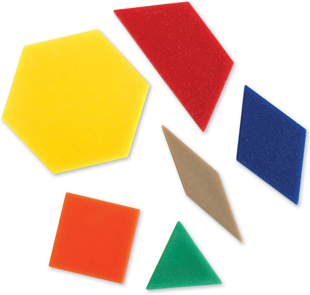 Learning Resources Pattern Blocks Smart Pack, Developmental Toy, Shapes, Patterns, 50 Pieces