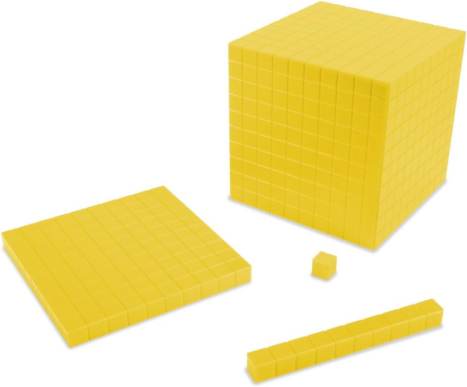 EAI Education Base Ten Intermediate Classroom Set: Yellow Plastic - Blocks Only