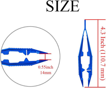 Ckyleole 9 Pieces 3 Colors Plastic Tweezers 4.13 Inch Craft Tweezers Forceps Thickened Plastic Sturdy Fine Motor Skill Learning for Perler Beads Jewelry Making Family Classroom School