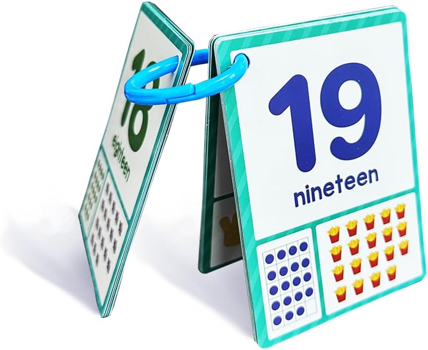 Lachilly Number 1-100 English Flashcards, High Frequency Words, Kindergarten ESL Teaching Materials, Autism Learning Materials, Vocabulary Building, 15 Cards 28 Words
