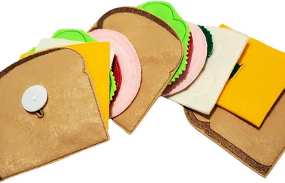 Felt Sandwich Button Snake Deluxe Set Busy Bag or Quiet Book Project- Educational Game Learning Toy