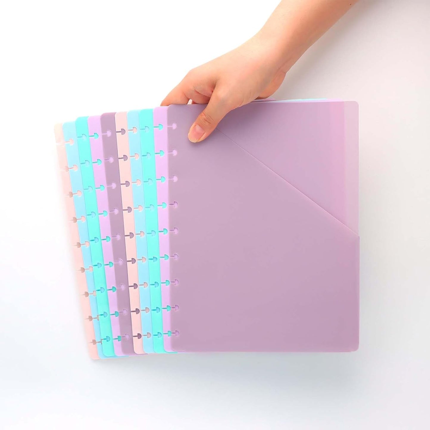 Discbound Dividers with Pockets 7x9.25'' Classic Size Discbound Notebook Divider 9 Disc Bound Planner Inserts Pocket 10pcs Plastic Index Dividers for Planner Folder Office