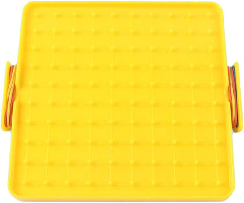 Cuteam Nail Board, 16x16cm Double Sided Geoboard Nails Peg Board Elastic Bands Kids Teaching Aids