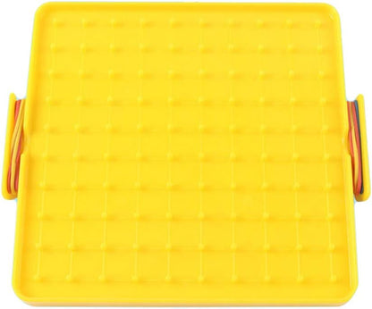 Cuteam Nail Board, 16x16cm Double Sided Geoboard Nails Peg Board Elastic Bands Kids Teaching Aids