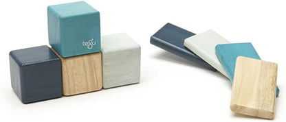 8 Piece Tegu Pocket Pouch Magnetic Wooden Block Set, Tints