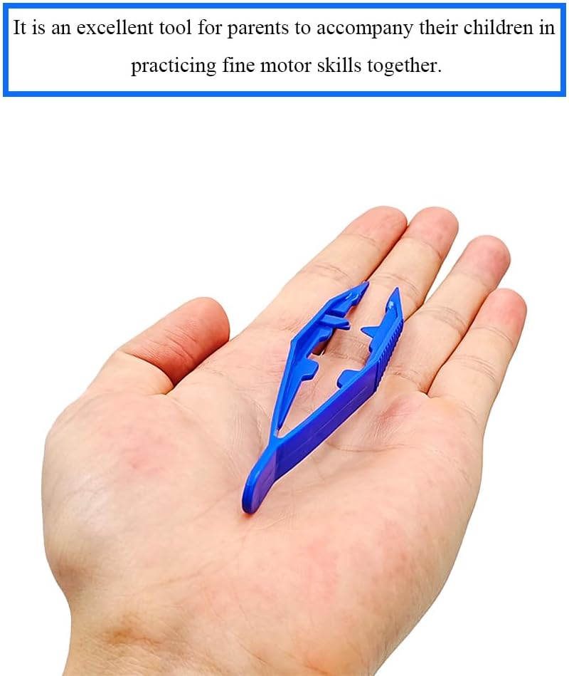 Ckyleole 9 Pieces 3 Colors Plastic Tweezers 4.13 Inch Craft Tweezers Forceps Thickened Plastic Sturdy Fine Motor Skill Learning for Perler Beads Jewelry Making Family Classroom School