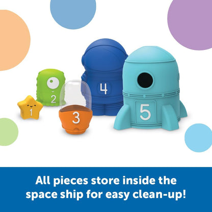 Learning Resources Nesting Space Surprise, Preschool Learning Activities, Fine Motor Skills, Montessori Preschool Toys, Space Toys, Ages 18 Months+, 9 Pieces