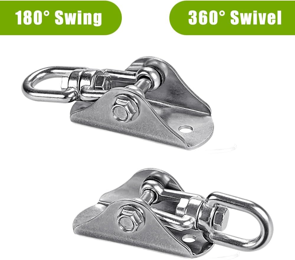 SELEWARE Anti-Squeaking Swing Hanger Stainless Steel Swing Set Hook Ceiling Mount Bracket for Hammock Chair Toddler Swing Yoga Swing Punching Bag 2 Packs