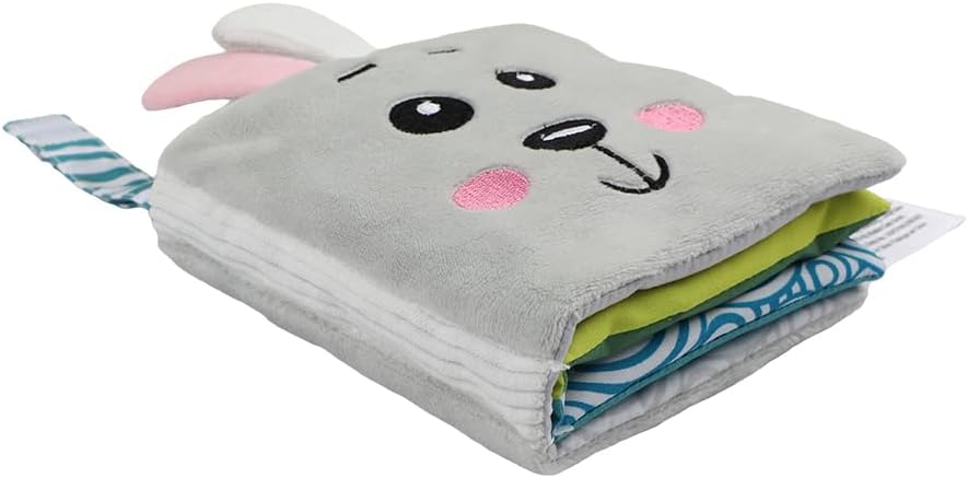 Bebe Mondo Teddy Bear Tummy Time Toy with Mirror, Soft Baby Book for 0-3-6-12 Months, Infant Sensory Developmental Toy, Shower Baby Gifts,Activity Quiet Cloth Book for Newborns,1-2 Year Old Book-Night