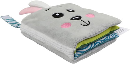 Bebe Mondo Teddy Bear Tummy Time Toy with Mirror, Soft Baby Book for 0-3-6-12 Months, Infant Sensory Developmental Toy, Shower Baby Gifts,Activity Quiet Cloth Book for Newborns,1-2 Year Old Book-Night