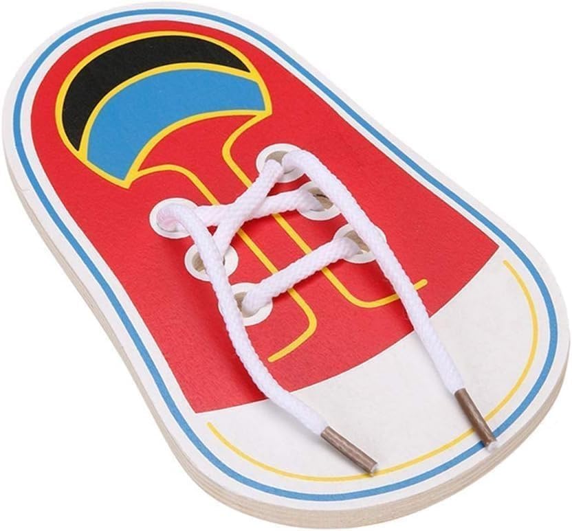 Shoe Tying Practice, Wooden Learn to Tie Your Own Shoes Threading Lacing Shoes Training Early Learning Kits | Threading Lacing Shoes Training Board Early Learning, Decorative Accessories