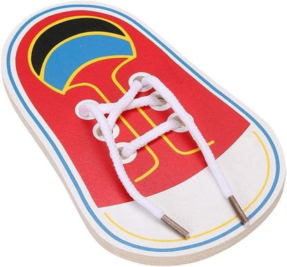 Shoe Tying Practice, Wooden Learn to Tie Your Own Shoes Threading Lacing Shoes Training Early Learning Kits | Threading Lacing Shoes Training Board Early Learning, Decorative Accessories