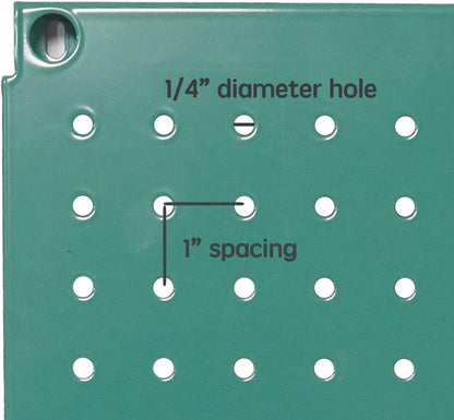 Metal Pegboard 12-Inch Tall x 16-Inch Wide Heavy Duty Wall Organizer for Home Garage Tool Storage 4pcs Green