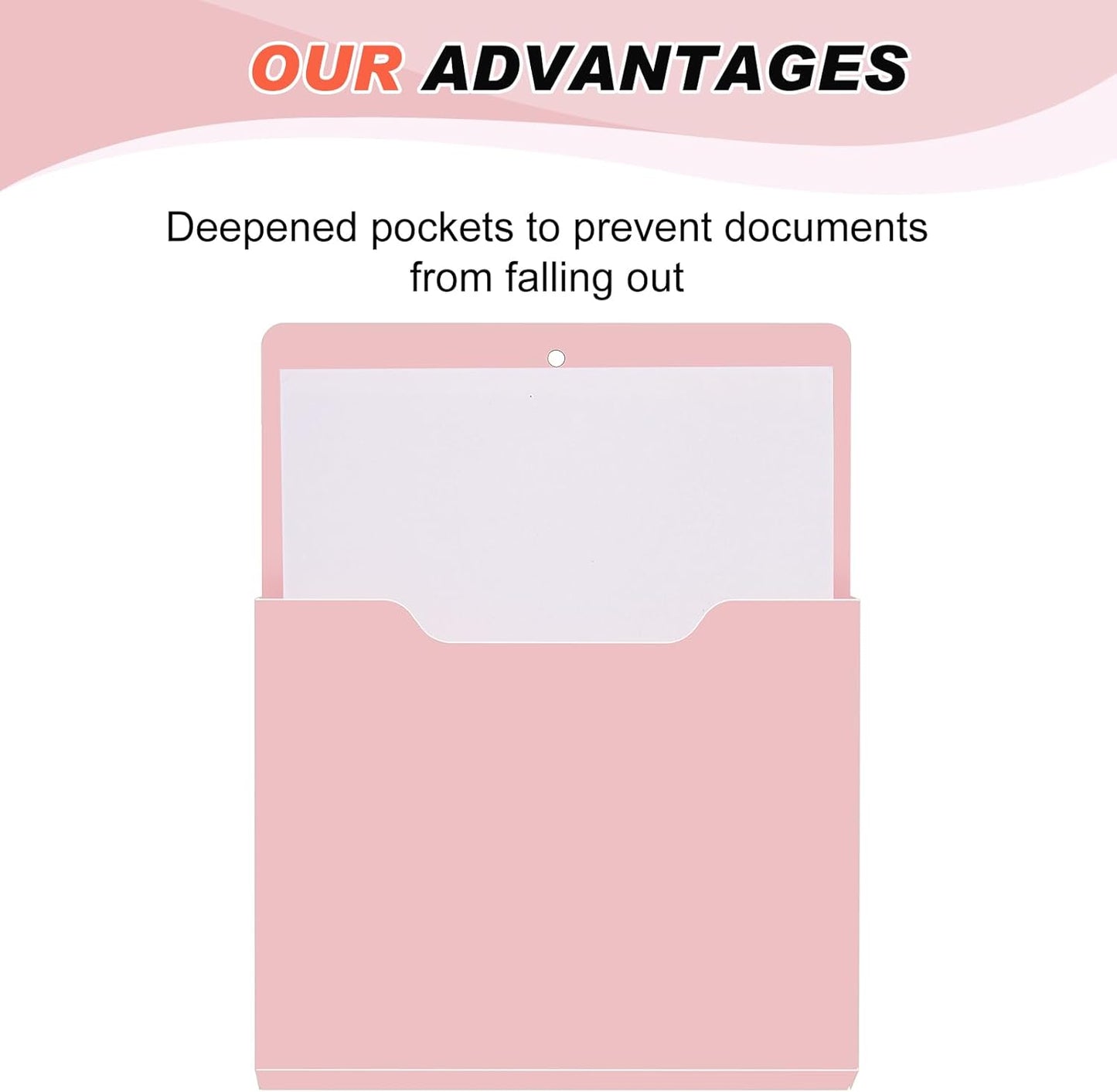 Fuutreo 6 Pcs Magnetic Wall File Organizer Magnetic Wall File Holder Refrigerator Magazine Holder for Mail Letters Paper(Aqua Green,Vertical-large)