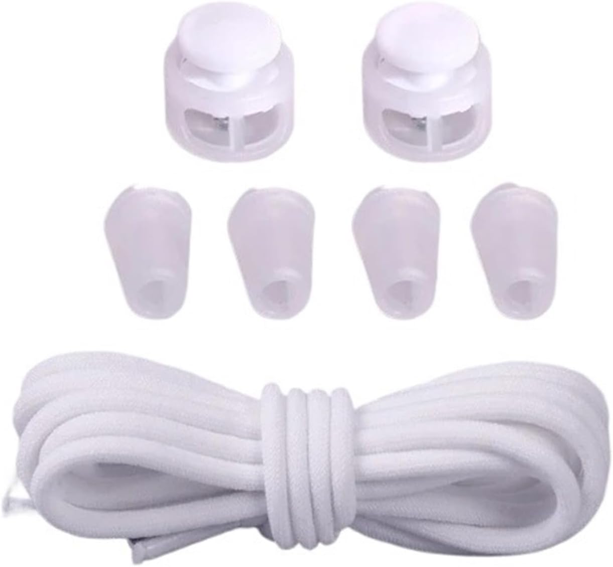 Lazy Bread Lace Buckle Elastic Shoelaces Round Locking No Tie Shoe Laces Kids Adult Rubber Sneakers Shoelace