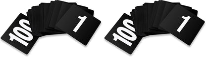 New Star Foodservice 23084 1-100 Double Side Plastic Table Numbers, 4" x 4" Inch, Light Grey on Black