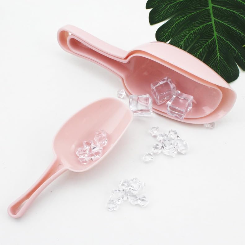 Set of 4 Plastic Ice Scoops, Kitchen Multipurpose Food Scoops for Canisters, Freezer, Flour, Dry Foods, Coffee Beans, Pop Corn, Pet Food (Mix 4 (Set of 4), 150ml, BPA-Free, Dishwasher Safe)