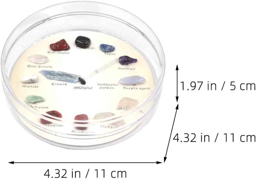 SOLUSTRE Agate Gem Mineral Stone Wall Clock Crystal Desk Shelf Clock Gemstone Rock Collection Kit for Kids Geology Science Learning Home Decor