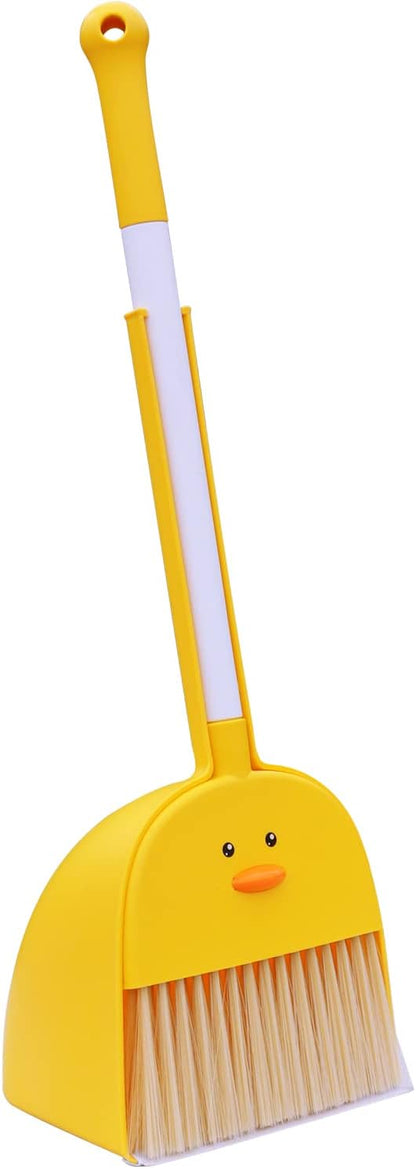 Mini Broom with Dustpan for Boy I Kids Small Cleaning Set Combo Pretend Play I Toddler Kitchen Dress Up Toys–Frog Green