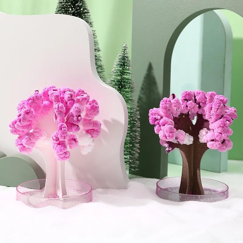 Magic Sakura Cherry Blossom Paper Tree - Crystal Tree Growing Kit for Kids & Teens - DIY Science Kit - Educational Sakura Magic Tree - Grow Your Own Crystal Garden