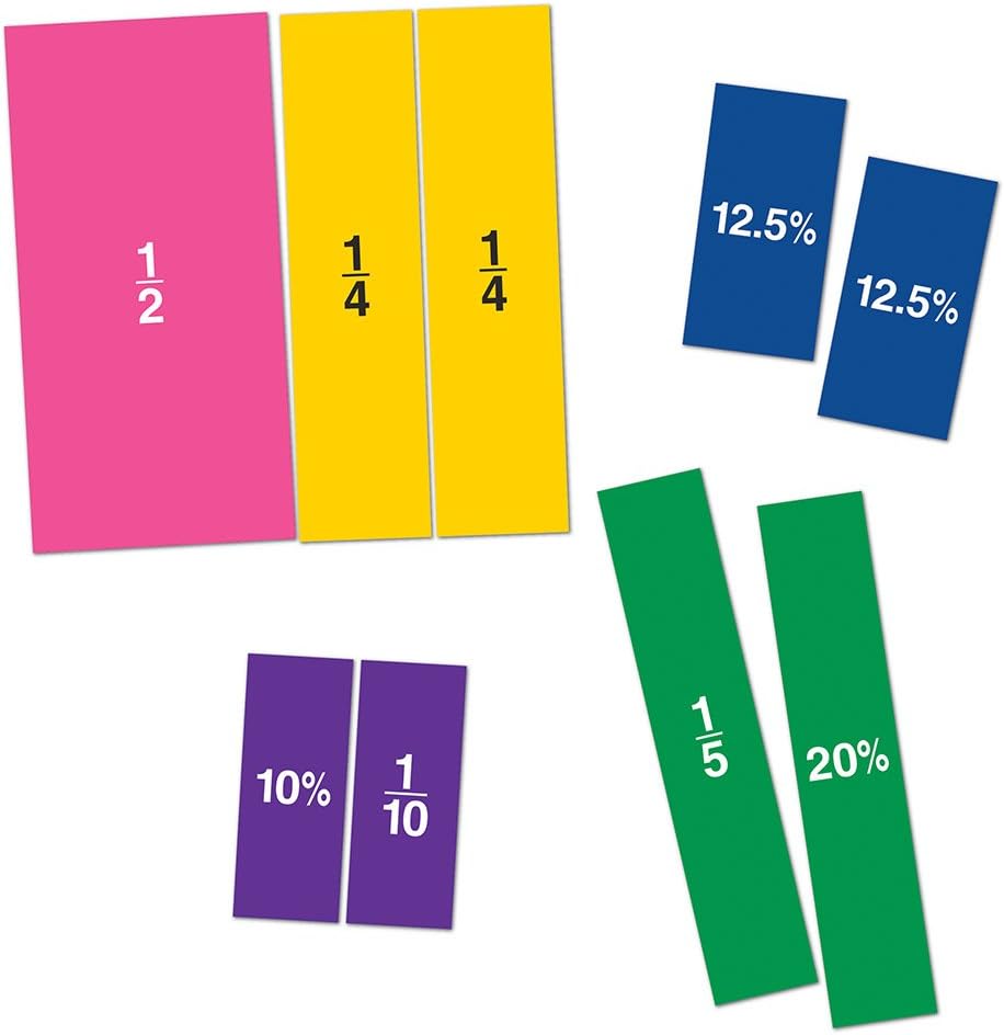 Learning Resources Double-Sided Magnetic Fraction Squares, Math Manipulations, 51 Pieces, Ages 6+