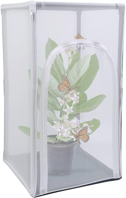 RESTCLOUD 30" Large Monarch Butterfly Habitat Cage, Outdoor Insect Mesh Cage Terrarium 16.5" x 16.5" x 30"