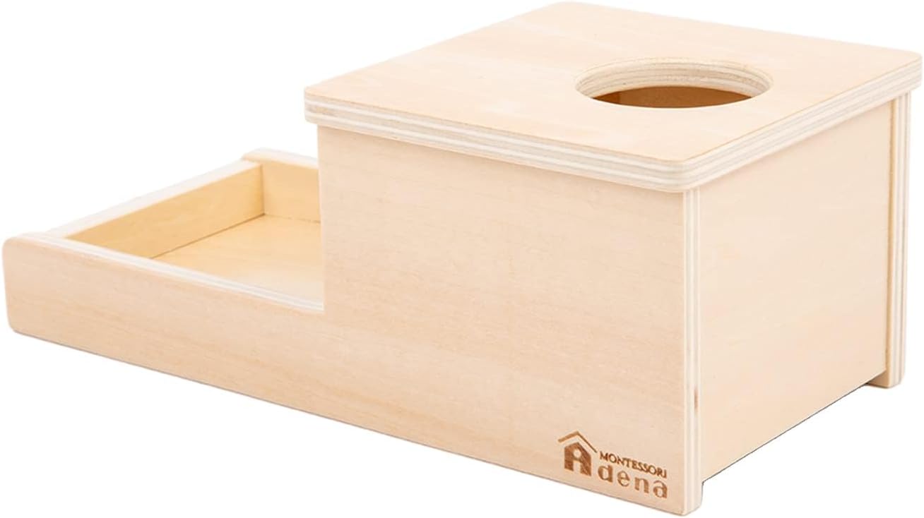 Adena Montessori Wooden Toy for 6-12 Month Baby 3 Balls with Tray, Object Permanence Box Colorful Learning Education Toy for Toddler Kid 1-2 Year Old, Preschool Developmental Girl and Boy Gift