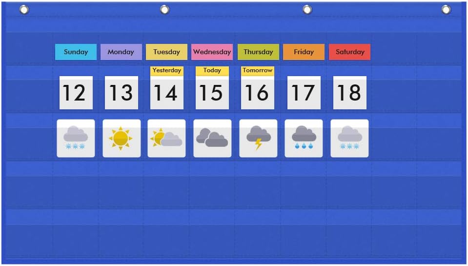 Eamay Hundreds Pocket Chart with 130 Number Cards, Number 1-100 Board Pocket Chart for Teacher Lessons in a Classroom or for Use at Home (100 Pockets)