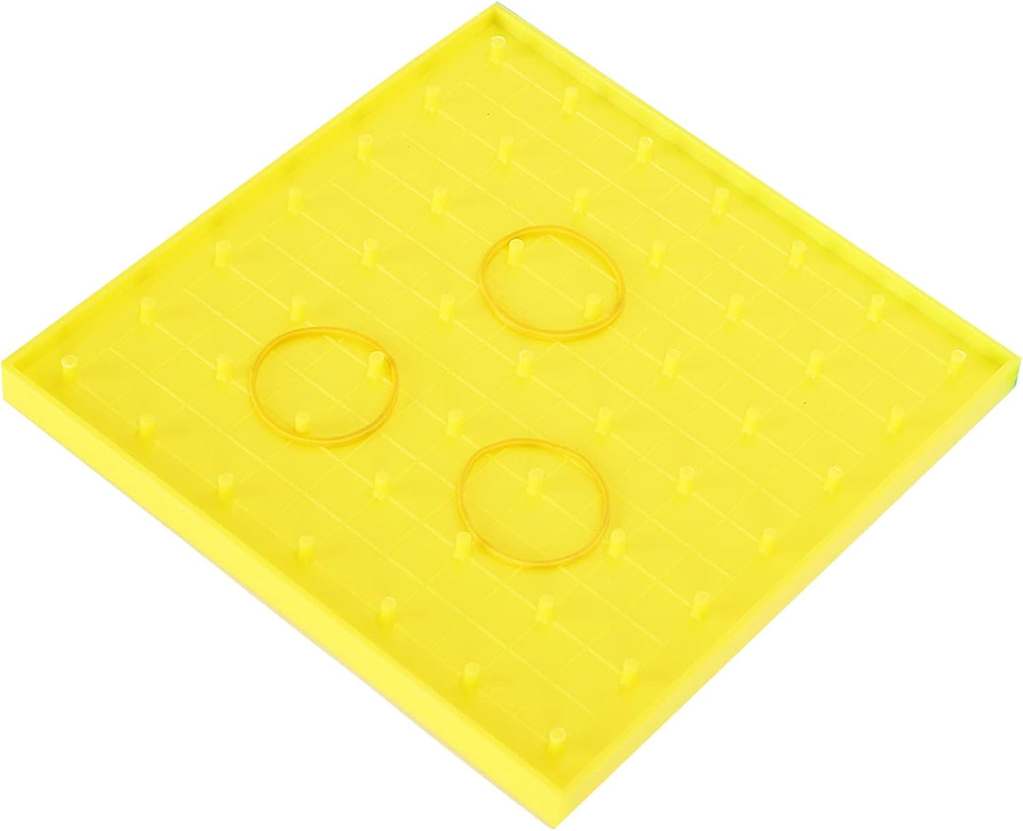 GLOGLOW Mathematical Manipulative Material Array Block Geo Board, Plastic Nail Board Toys for Kids with Rubber Bands, STEM Activity for Fine Motor Skills and Learning 5.3 X 5.3