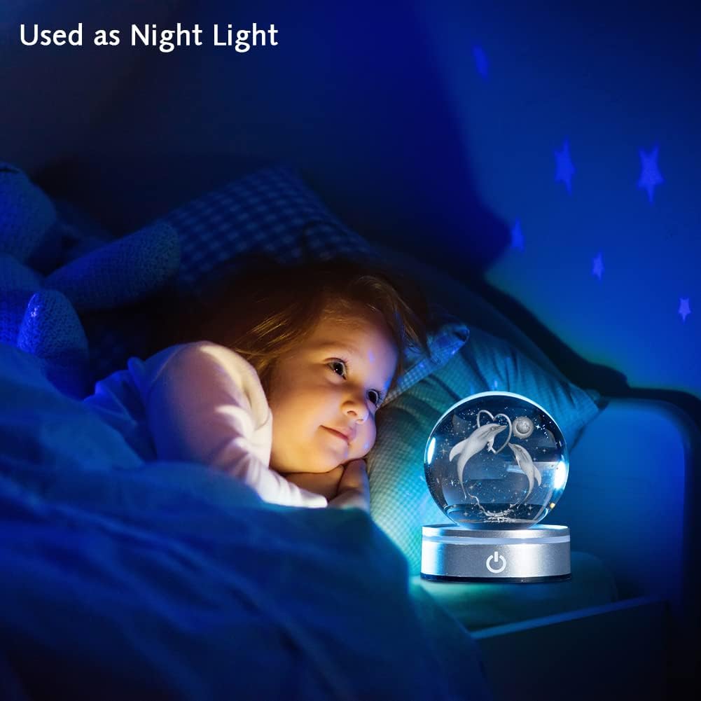 IFOLAINA 3D Solar System Crystal Ball Model Gift Space Astronomy Gift Planets Multicolor Universe Globe Ball Science Astrophysics Gift Night Light Kids Bedroom Adults Gift