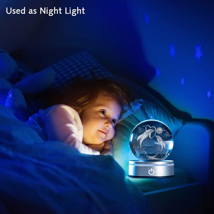 IFOLAINA 3D Solar System Crystal Ball Model Gift Space Astronomy Gift Planets Multicolor Universe Globe Ball Science Astrophysics Gift Night Light Kids Bedroom Adults Gift