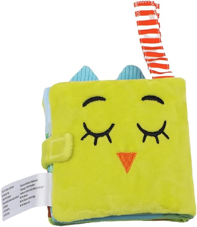 Bebe Mondo Teddy Bear Tummy Time Toy with Mirror, Soft Baby Book for 0-3-6-12 Months, Infant Sensory Developmental Toy, Shower Baby Gifts,Activity Quiet Cloth Book for Newborns,1-2 Year Old Book-Night