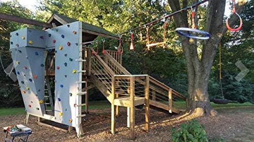 22 Assorted Deluxe Rock Climbing Holds for Kids - Outdoor Climbing Stones Kit with 44 Swing Safe Fasteners + Drill Bit Easy to Install on Lumber from 3/4" to 1.25" Thick